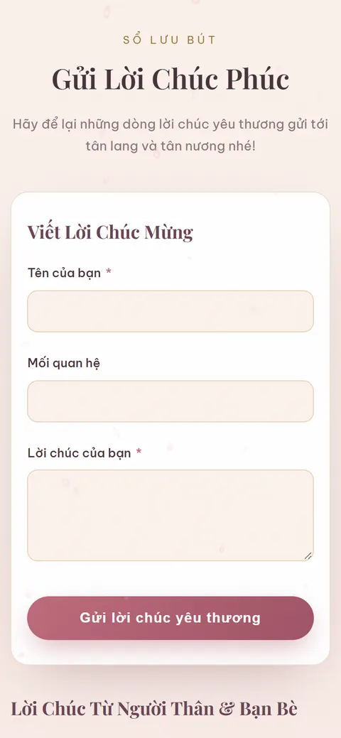 Gửi lời chúc — ảnh chụp từ theme thật của Duyên Ký