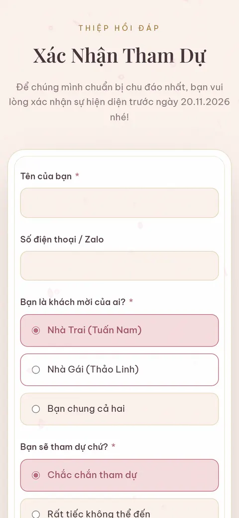 Xác nhận tham dự — ảnh chụp từ theme thật của Duyên Ký