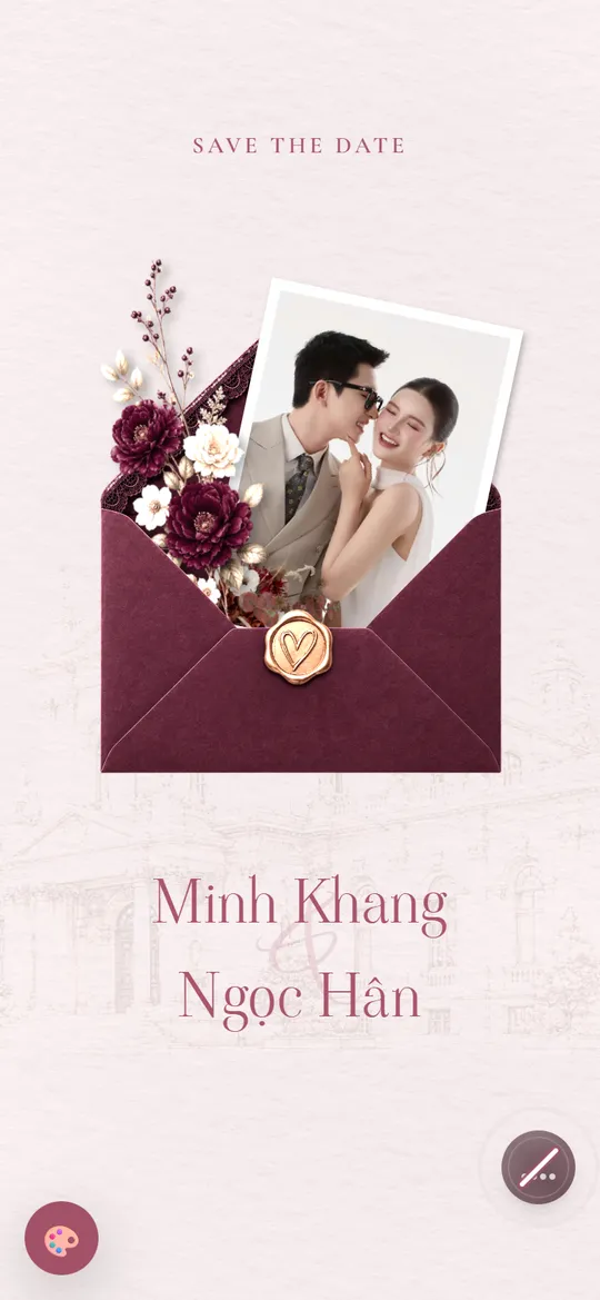 Mẫu thiệp cưới Thư Hồng