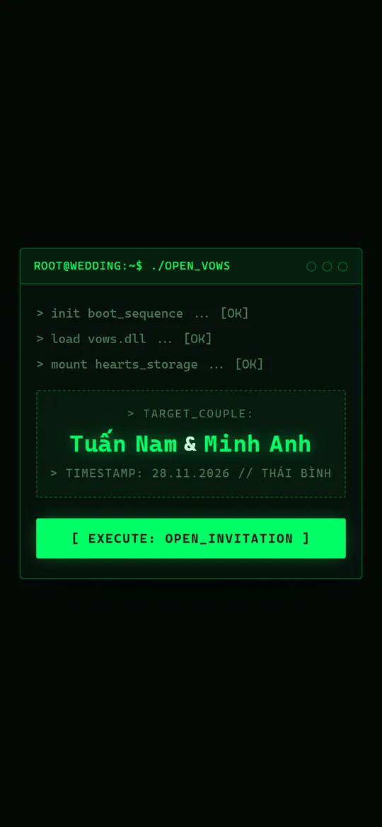 Mẫu thiệp cưới Mã Xanh